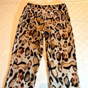 Womens Pant Leopard Print Slim Fit Long Flare Trousers Casual Fashion